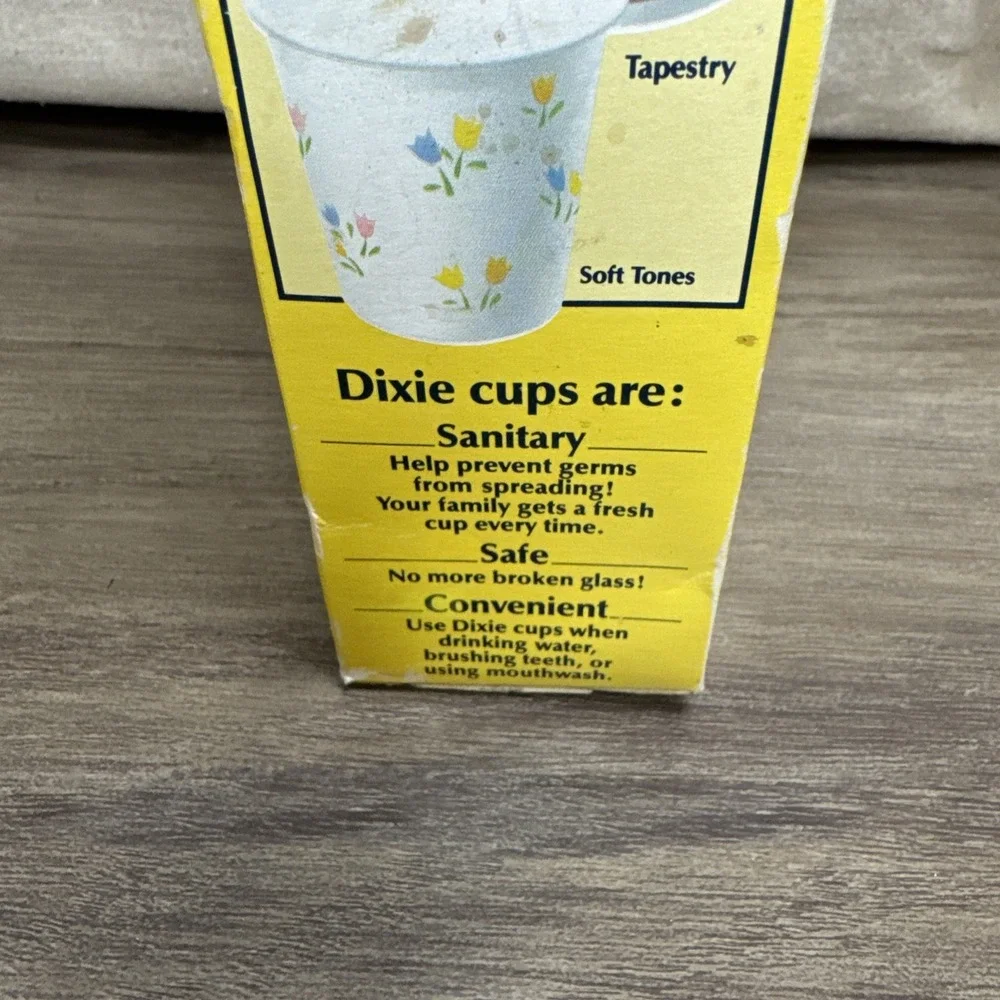VTG 100+ Dixie Bathroom Cups 3oz Soft Tones Flower Floral Design NOB 1/2 sleeve